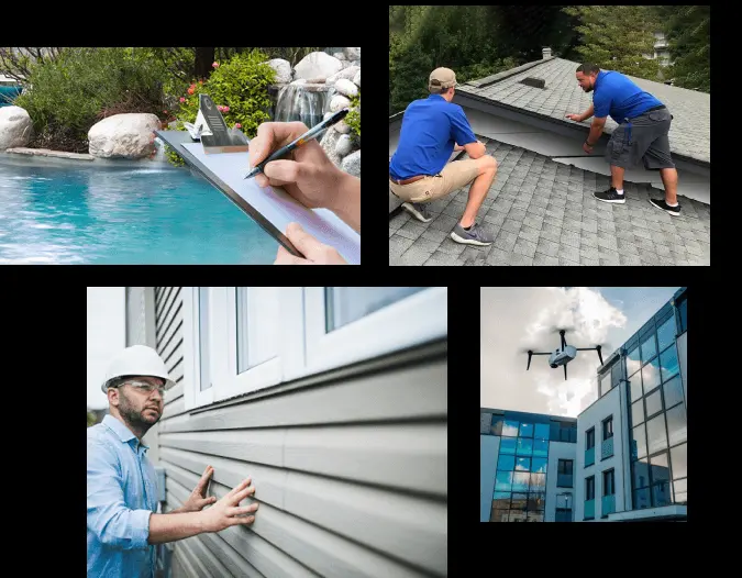 Home inspection services including pool, roof, siding, and drone assessments